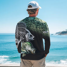 Load image into Gallery viewer, Crappie Reaper Skeleton Green scales Custom Long Sleeve Fishing Shirts, Personalized Fishing Gifts NQS9573