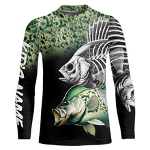 Load image into Gallery viewer, Crappie Reaper Skeleton Green scales Custom Long Sleeve Fishing Shirts, Personalized Fishing Gifts NQS9573