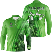 Load image into Gallery viewer, Green clover St Patrick Day bowling shirts for men custom Team bowling jerseys, gifts for bowlers NQS8084
