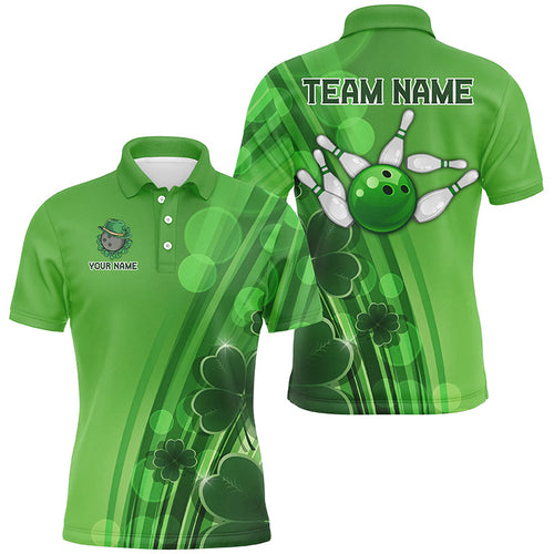 Green clover St Patrick Day bowling shirts for men custom Team bowling jerseys, gifts for bowlers NQS8084