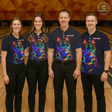 Load image into Gallery viewer, Neon Cat Bowling shirts for Ladies Custom Team Bowling Apparel, best bowling shirts NQS11516