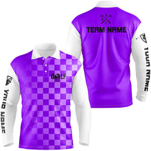 Load image into Gallery viewer, Mens golf polos shirts custom name funny golf shirts for men, golfing gifts | Purple NQS5513