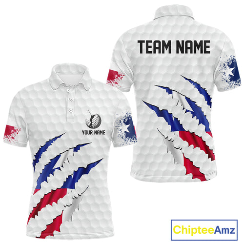 Personalized Texas Flag Men golf polo shirts, Custom Patriotic Golf Team Shirts For men NQS10156