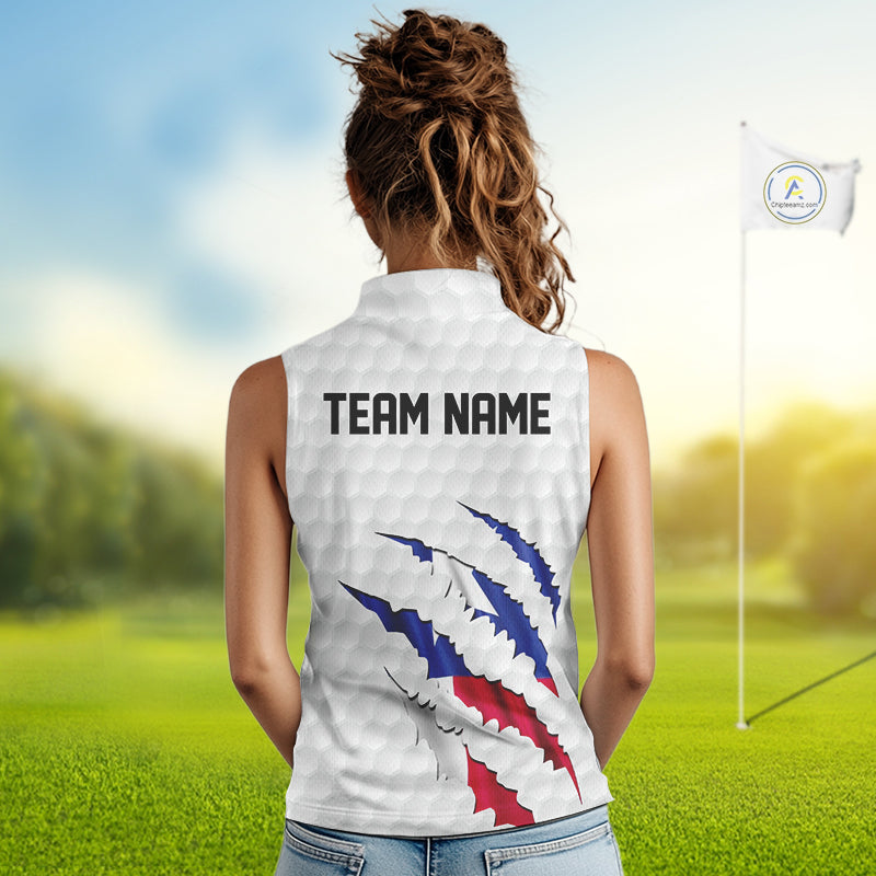 Personalized Texas Flag Women sleeveless polo shirt, Custom Patriotic Golf Team Shirts For ladies NQS10156