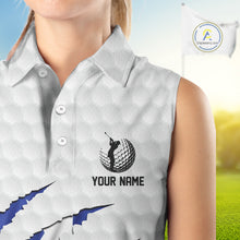 Load image into Gallery viewer, Personalized Texas Flag Women sleeveless polo shirt, Custom Patriotic Golf Team Shirts For ladies NQS10156