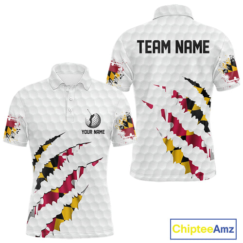 Personalized Maryland Flag Men golf polo shirts, Custom Patriotic Golf Team Shirts For men NQS10157