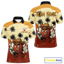 Load image into Gallery viewer, Funny Bowling Cowboy gun Mens bowling polo, Quarter zip shirts Custom bowling team outfit jersey NQS10920