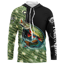 Load image into Gallery viewer, Northern Pike Fishing Scale Customize Name sun protection Fishing shirts, Personalized Fishing Gifts NQS232