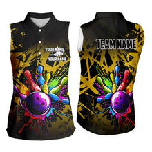 Load image into Gallery viewer, Colorful bowling jerseys Sleeveless Polo Shirt Custom Bowling Team shirts for bowler | Yellow NQS9728