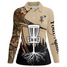 Load image into Gallery viewer, Disc golf polo shirt for Women custom camouflage disc golf basket, Disc golf jerseys NQS8532