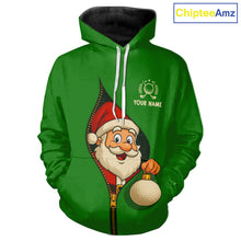 Load image into Gallery viewer, Green Christmas Funny Santa Golf Hoodies Custom Xmas Golf Attire, Christmas gift NQS10927