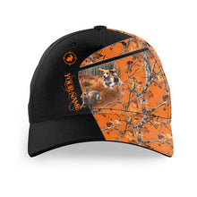 Load image into Gallery viewer, Rabbit hunting with Beagle 3D orange camo Custom hunting hat Unisex hunting Baseball hat NQS2685