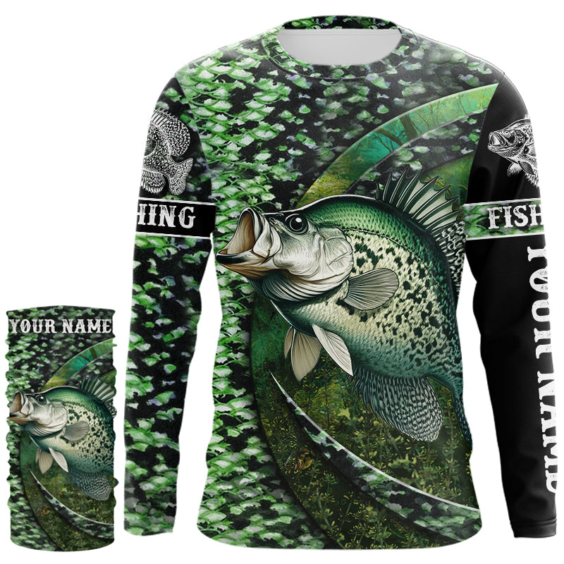 Crappie fishing shirts Custom name Long Sleeve UV protection shirt for anglers NQS1038