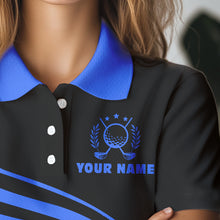 Load image into Gallery viewer, Personalized polo golf shirts for women custom black and blue Womens golf shirts team golf jersey NQS9430