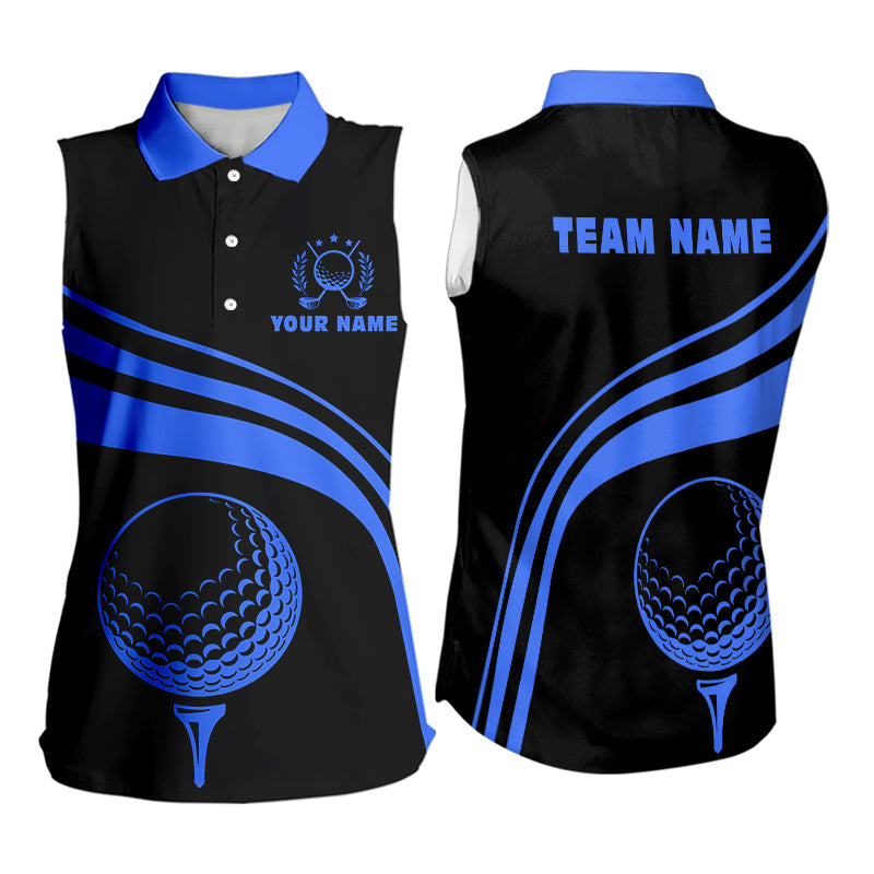 Personalized sleeveless polo golf shirts for women custom black and blue golf shirts team golf jersey NQS9430