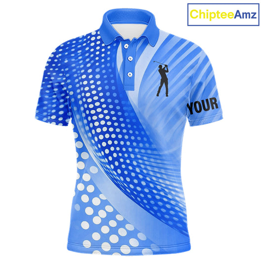 Blue Mens golf polo shirts custom team golf tops for men, personalized golf gifts NQS11533