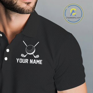 Black and White American Flag Mens golf polo shirts Custom name patriotic team golf uniform NQS10018