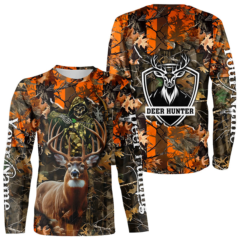 Deer Hunting big game camo Grim Reaper Custom Name 3D All over print shirts NQS742