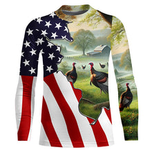 Load image into Gallery viewer, Wild Turkey Hunting Camo 3D All Over Print Shirts American Flag Patriotic Hunting gifts NQS100