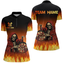 Load image into Gallery viewer, Flame Skull Reaper Darts Shirts For Women Custom Team Darts Jersey Outfit NQS9447