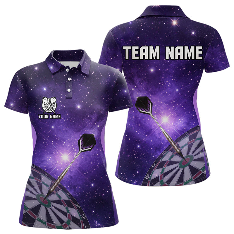 Purple galaxy space Darts Shirts For Women Custom Team Darts Jersey NQS9448