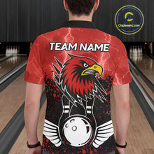 Load image into Gallery viewer, Black and Red Lightning thunder storm Eagle Bowling Shirts for Men Custom Team bowling jerseys NQS10022