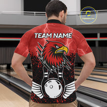 Load image into Gallery viewer, Black and Red Lightning thunder storm Eagle Bowling Shirts for Men Custom Team bowling jerseys NQS10022