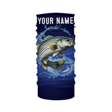 Load image into Gallery viewer, Striped Bass Fishing Blue lightning Custom Long sleeve fishing shirts, striper fishing jerseys NQS326