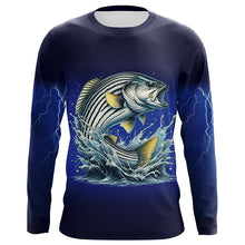 Load image into Gallery viewer, Funny Striped Bass Fishing blue lightning 3D All Over printed Shirts NQS327