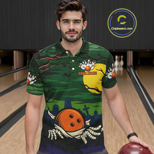 Load image into Gallery viewer, Funny Halloween Bowling Polo, Quarter Zip Shirts For Men Custom Halloween Team Bowling Jersey NQS10765