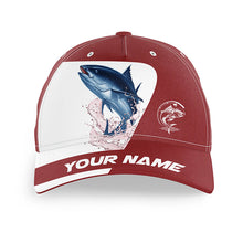 Load image into Gallery viewer, Tuna Fishing red color Custom fishing Tuna hat Unisex Fishing Baseball Angler hat NQS9783