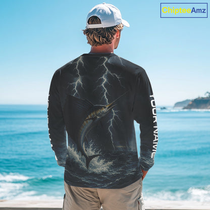 Sailfish fishing Lightning thunder Custom UV protection Sailfish fishing long sleeve shirt jerseys NQS10036