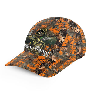 Bow hunting reaper orange camo Custom hunting hat, deer hat Unisex Hunting Baseball hat NQS2266