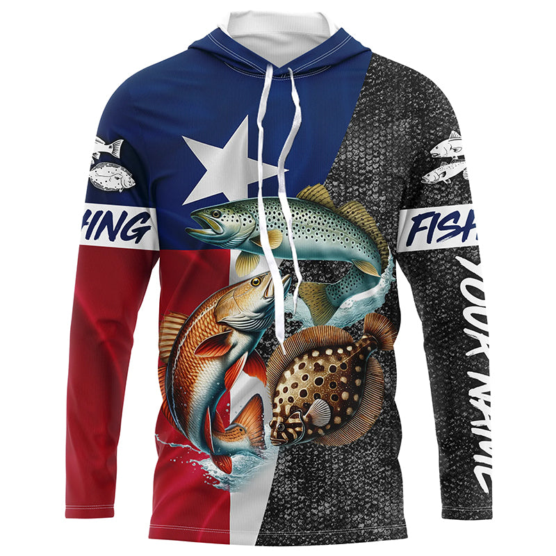 Texas Slam Fishing Custom long sleeve Fishing Shirts for men Redfish trout flounder Fishing jerseys NQS6729