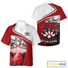 Load image into Gallery viewer, Funny Bowling Hawaiian Shirt custom name There is no crying in bowling just lots of swearing NQS11349