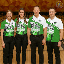 Load image into Gallery viewer, Funny Bowling Shirts For Men custom name There is no crying in bowling just lots of swearing | Green NQS11350