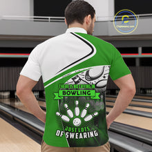 Load image into Gallery viewer, Funny Bowling Shirts For Men custom name There is no crying in bowling just lots of swearing | Green NQS11350