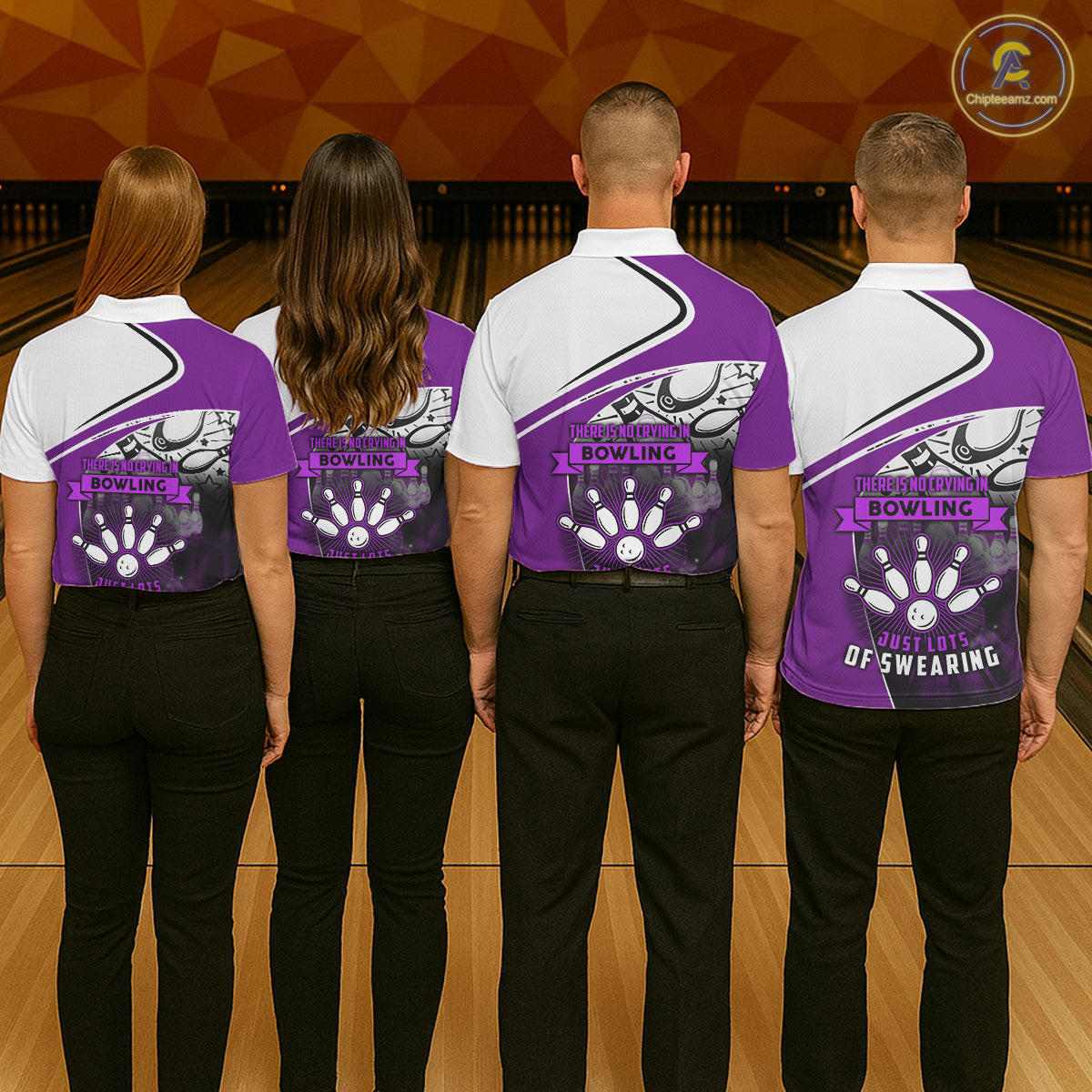 Funny Bowling Shirt For Women custom name There is no crying in bowling just lots of swearing| Purple NQS11351
