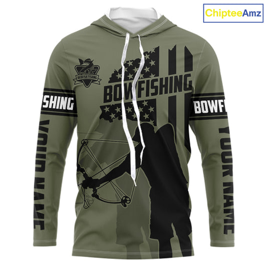 Redfish hunter bowfishing American flag Custom UV sun protection Long sleeve Fishing Shirts jerseys NQS9618
