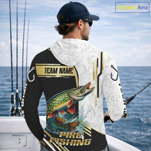 Load image into Gallery viewer, Personalized Northern Pike fishing shirts Custom sun protection Pike fishing team jerseys | Gold NQS11688