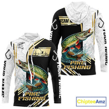 Load image into Gallery viewer, Personalized Northern Pike fishing shirts Custom sun protection Pike fishing team jerseys | Gold NQS11688
