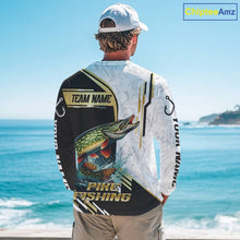 Load image into Gallery viewer, Personalized Northern Pike fishing shirts Custom sun protection Pike fishing team jerseys | Gold NQS11688