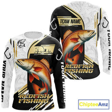 Load image into Gallery viewer, Personalized Redfish fishing shirts Custom sun protection Red Drum fishing team jerseys | Gold NQS11690