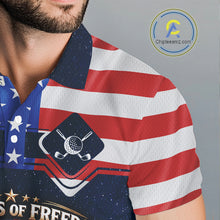 Load image into Gallery viewer, Freedom 250th Anniversary American Flag Golf Polo shirts for Men Custom patriotic team golf outfit NQS11693