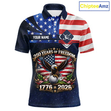 Load image into Gallery viewer, Freedom 250th Anniversary American Flag Golf Polo shirts for Men Custom patriotic team golf outfit NQS11693