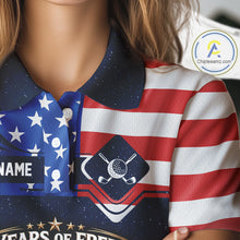 Load image into Gallery viewer, Freedom 250th Anniversary American Flag Golf Polo shirts for Women Custom patriotic team golf outfit NQS11693