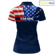 Load image into Gallery viewer, Freedom 250th Anniversary American Flag Golf Polo shirts for Women Custom patriotic team golf outfit NQS11693