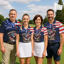 Load image into Gallery viewer, Freedom 250th Anniversary American Flag Golf Polo shirts for Men Custom patriotic team golf outfit NQS11693