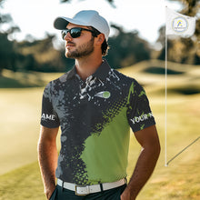 Load image into Gallery viewer, Black and Green Camo Golf Polo shirt for Men Custom golf team uniform golf outfit NQS9797