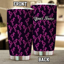 Load image into Gallery viewer, 1PC neon pink flamingos pattern Custom Name Tumbler Cup, flamingos Golfing Gifts NQS9917